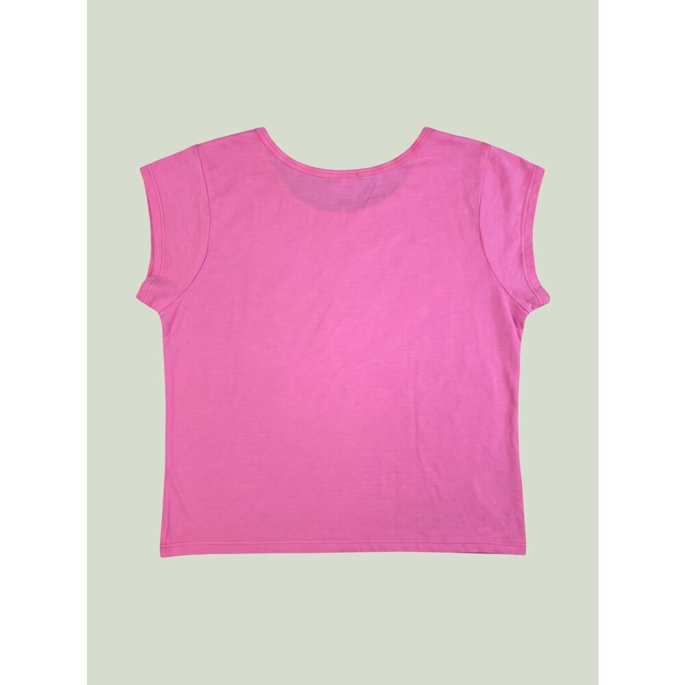 rue21 Bright Pink and Green Sweet T-Shirt 2000s Aesthetic Cap Sleeve image 3